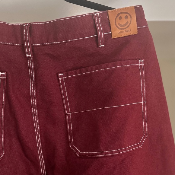 Men's GOLF WANG Red / Burgundy Cotton Twill Work Pant - Size 34 - Picture 12 of 15